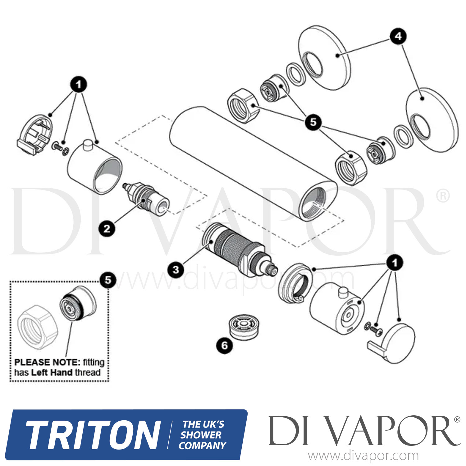 Triton Sema Bar Mixer Shower Spare Parts TR DV 254